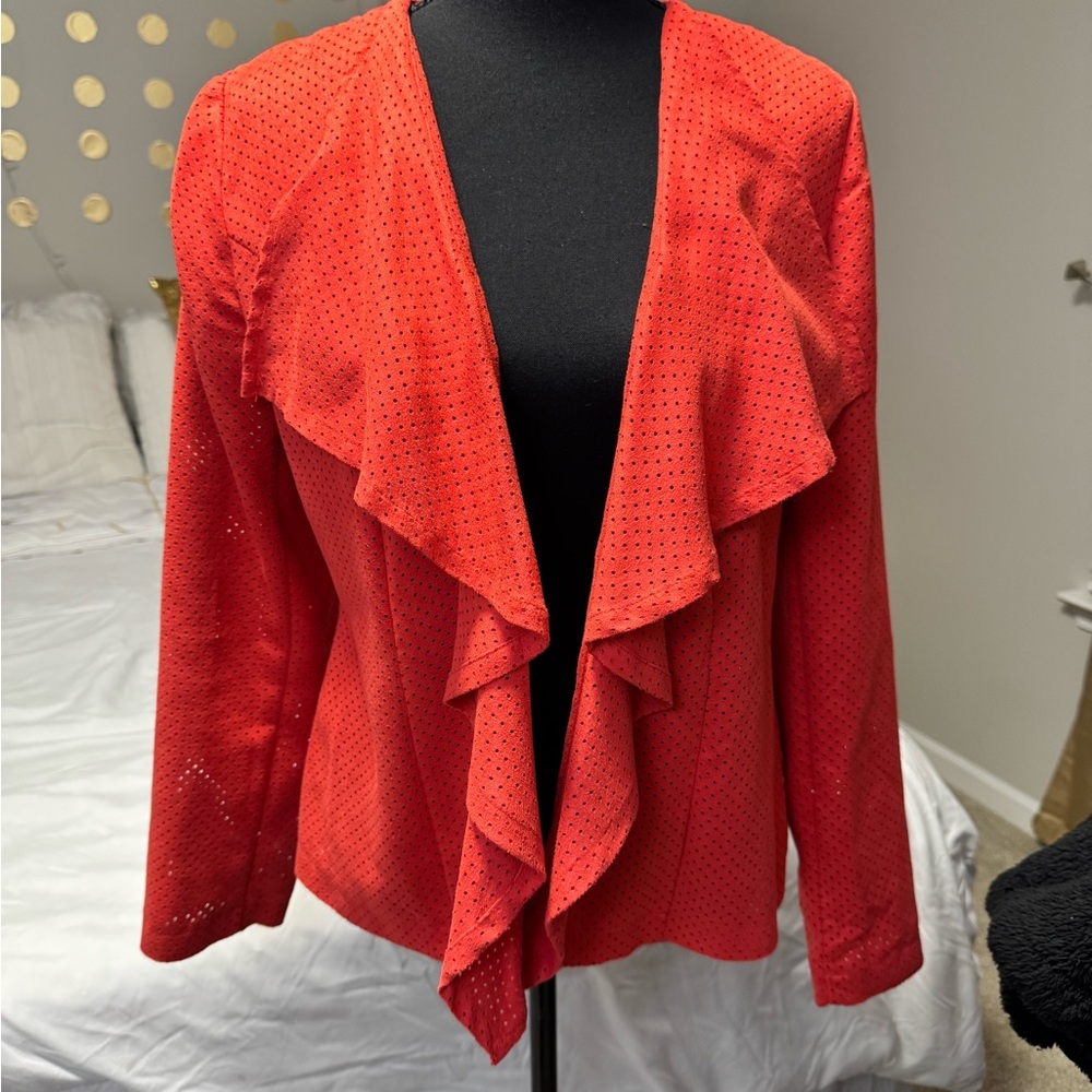 Choices Red Ruffled Blazer